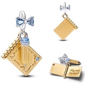 NWOT Bridgerton Dance Card & Pencil Dangle Charm Sterling Silver 925